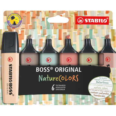 STABILO BOSS NatureCOLORS Wallet Pack of 6 Assorted Colours, none