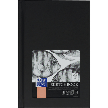 Oxford Skizzenbuch Hardcover, DIN A6, 96 Blatt, schwarz