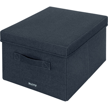Leitz Fabric Storage Box with lid medium , pack of 2