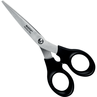 Leitz 54230095 Büro- & Bastelschere Büroscheren Gerader Schnitt Schwarz, Edelstahl