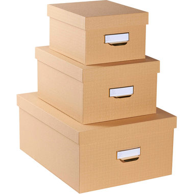 Exacompta Set of 3 OfficeByMe Nested Boxes Beige