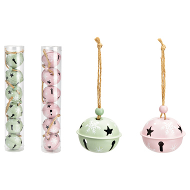 ROOST Pendentif de Noël 5x4cm 10040571 Cloche, assortie 6 pièces