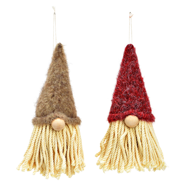 ROOST Pendentif de Noël 7x15x7cm 10043962 Lutin, rouge/brun assortis