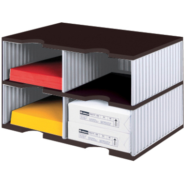 STYRO Ablagesystem styrodoc jumbo 268-0222.89 schwarz/grau 4 Fächer