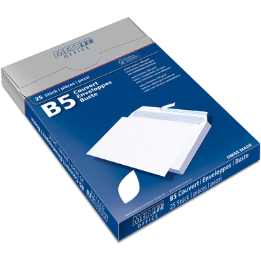 METTLER Couvert ohne Fenster B5 8096-100-S25 100g, ultraweiss 25 Stk.