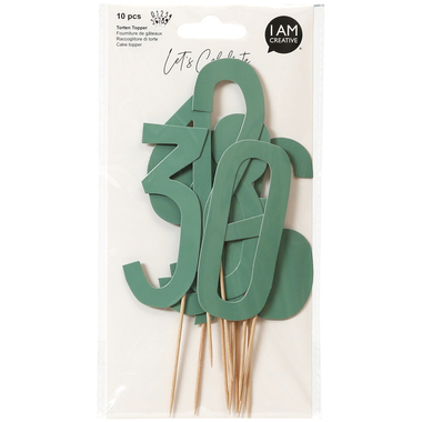 I AM CREATIVE Torten Topper,Zahl,mint,13cm 6010.943 10 Stück