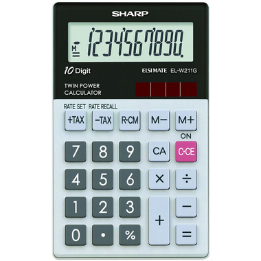 Sharp EL-W211G calcolatrice Tasca Calcolatrice finanziaria Grigio