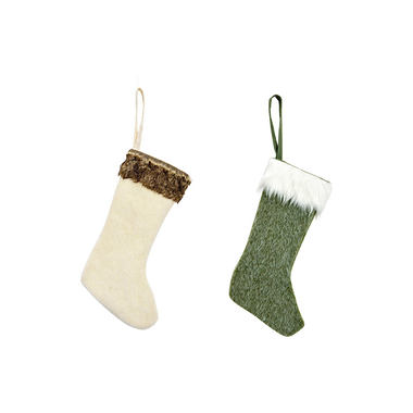 ROOST Bas de Noël 26x65x3cm 10041108 blanc/vert, assortis