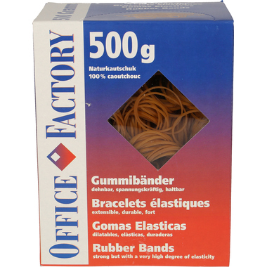 SMART OFFICE Gummibänder 50x1.3mm 605514 braun, ø30mm 500g