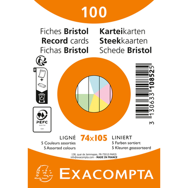 Exacompta Karteikarte DIN A7 liniert