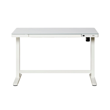 Schreibtisch "Contini ET118, 120 x 60 cm, mit Tischplatte Glas, Weiss"