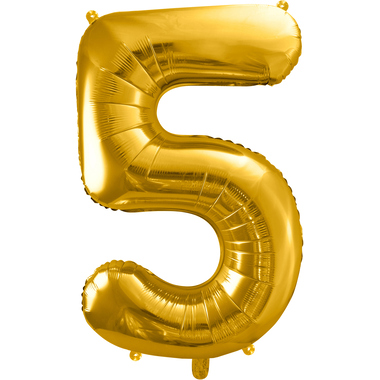 PARTYDECO Ballon en plastique no. 5 86cm FB1M-5-019 or