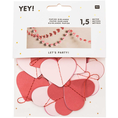 RICO DESIGN Guirlande curs 1.5m 99001.71.37 rouge