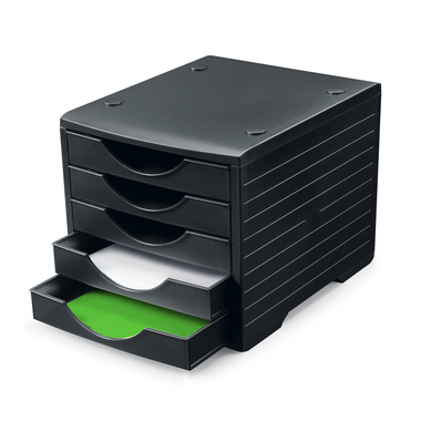 STYRO Schubladenbox styrogreenbox 275-8420.991 schwarz/schwarz 5 Fächer