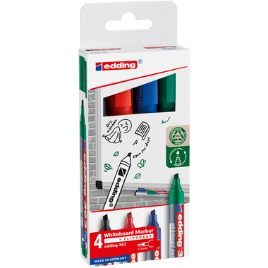 edding 363 Whiteboard Marker Assorted 4Pcs Set 4-363-4-2