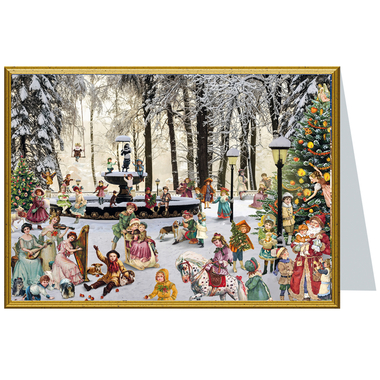 SELLMER Carte de Noël B6 99155 Fontaine enneigée