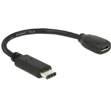 Delock USB 2.0-Adapterkabel  USB-C - Micro-USB B 0.15 m