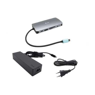 i-tec Metal USB-C Nano Dock HDMI/VGA with LAN + Charger 100W