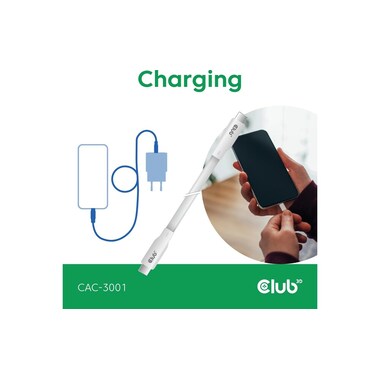 Club3D USB-C® Kabel USB-C® Stecker 2.00m Weiß CAC-3001