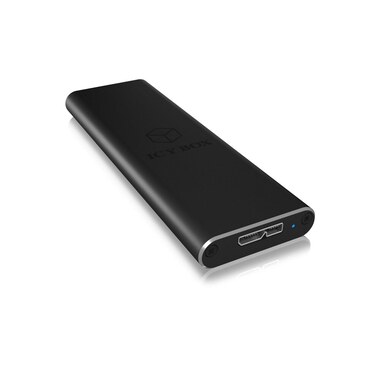 ICY BOX IB-183M2, Ext.-Gehäuse, 1x M.2 SATA SSD zu USB 3.2 Gen 1 Host, Aluminium, schwarz