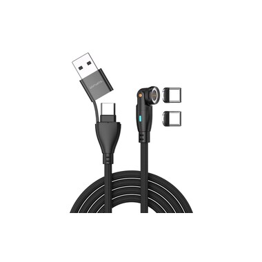 4smarts USB-Kabel C/A 540° Magnetkabel GravityCord 100W 1.8m Schwarz