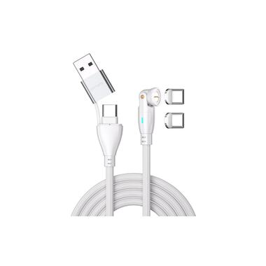 4smarts USB-Kabel C/A 540° Magnetkabel GravityCord 100W 1.8 m Weiss
