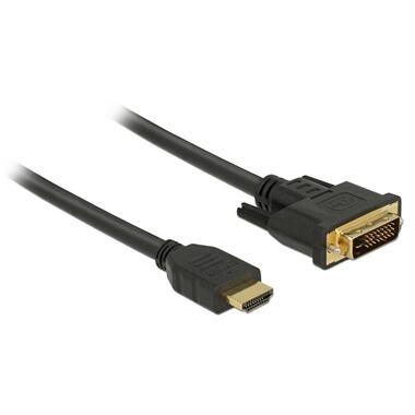 Delock 85654 HDMI-DVI Cable Black 2 m Gold Plated Triple Shielding