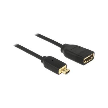 Delock 65687 HDMI-A Female to Micro-D Male Cable 0.2m 4K 60Hz High...
