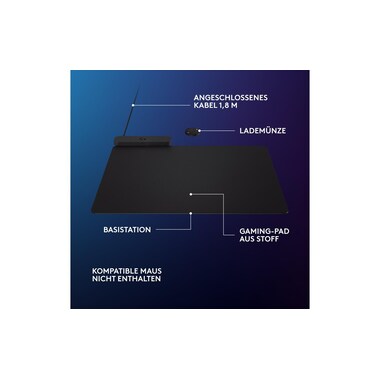 Logitech Tapis de souris de gaming Powerplay 2 Noir