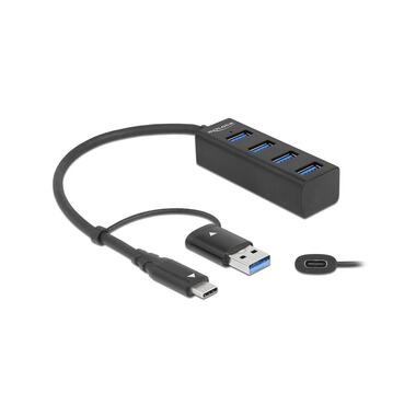 Delock USB-Hub 4 x USB 3.2 Gen 1 + 1 x USB-C 3.2 Gen 1