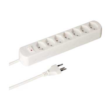 Max Hauri Steckdosenleiste Basic Line 7x T13 Schalter, Weiss