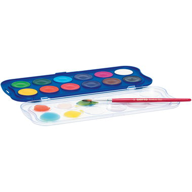 GIOTTO Deckfarbkasten, 12 Farben inkl. Pinsel