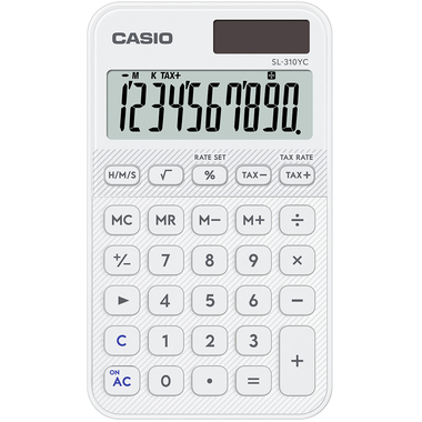 Casio SL-310YC Handheld Calculator White 35675J