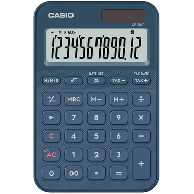Casio MS-20YC Small Desk Calculator Navy 35680J