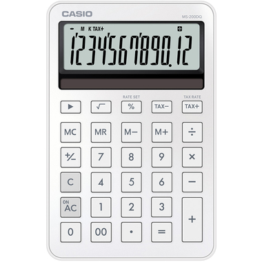 Casio MS-200DQ Desk Calculator - White, none