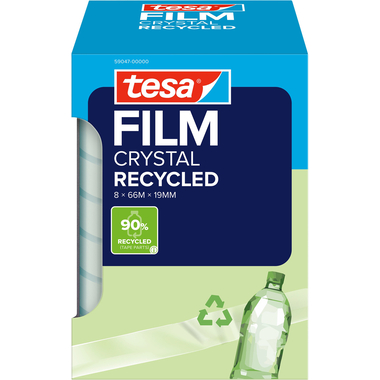 TESA Ruban adhésif Crystal 19mmx66m 59047-00000 Recyclé 8 rouleaux