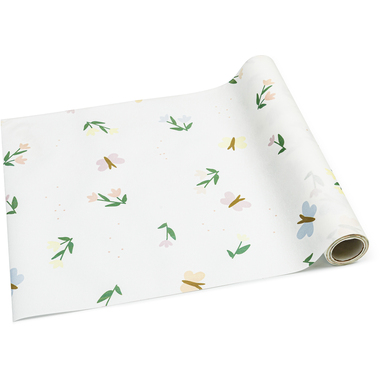 PARTYDECO Tischläufer 40x500cm BF1 Blumen und Schmetterlinge