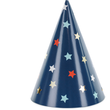 PARTYDECO Chapeaux de fête 16cm CPP29 Étoiles 6 pièces