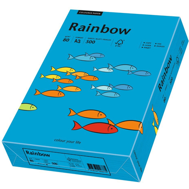 Rainbow 88042764 Farbiges Druckerpapier DIN A3 80 g/m² 500 Blatt Blau