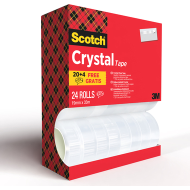 SCOTCH Crystal Tape 19mmx33m 6-1933VP24 kristallklar 24 Rollen
