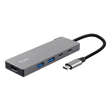 Trust 26062 Schnittstellen-Hub USB Typ-C Grau