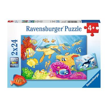 Kinderpuzzle 2x24 Teile - Kunterbunte Unterwasserwelt