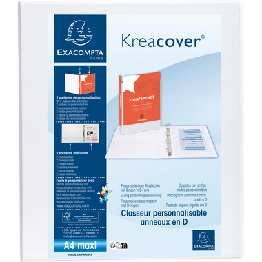 Exacompta Ringbuch Kreacover A4+ 4 Ringe 30mm weiß