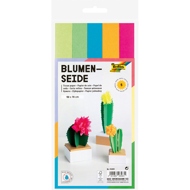 Seidenpapier Folia 50x70cm 20gr Neon sortiert 5 Blatt
