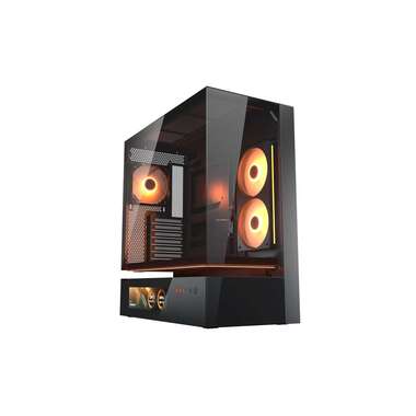 COUGAR Gehäuse Midi-Tower, CFV235 Vision, ARGB, LCD-Display, Glas, Schwarz