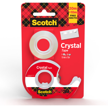 SCOTCH Crystal Tape 19mmx15m 6-1915DRP auf Abroller + 10m gratis