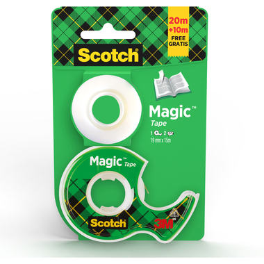 SCOTCH Magic Tape 19mmx15m 8-1915DRP auf Abroller + 10m gratis