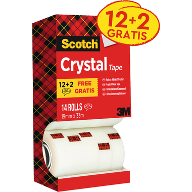 SCOTCH Crystal Tape 19mmx33m 6-1933R14 12 Rollen + 2 gratis